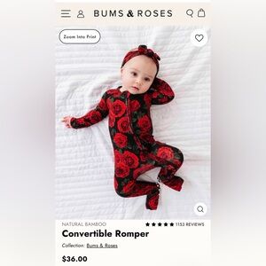 Bums and Roses Convertible Romper